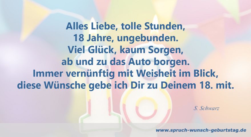 Zum 18 Geburtstag Spruche Und Gluckwunsche