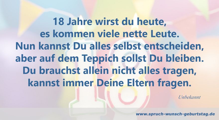 Gluckwunsche Zum 18 Geburtstag