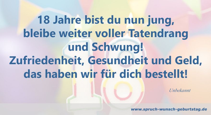 Zum 18 Geburtstag Sprüche Und Glückwünsche