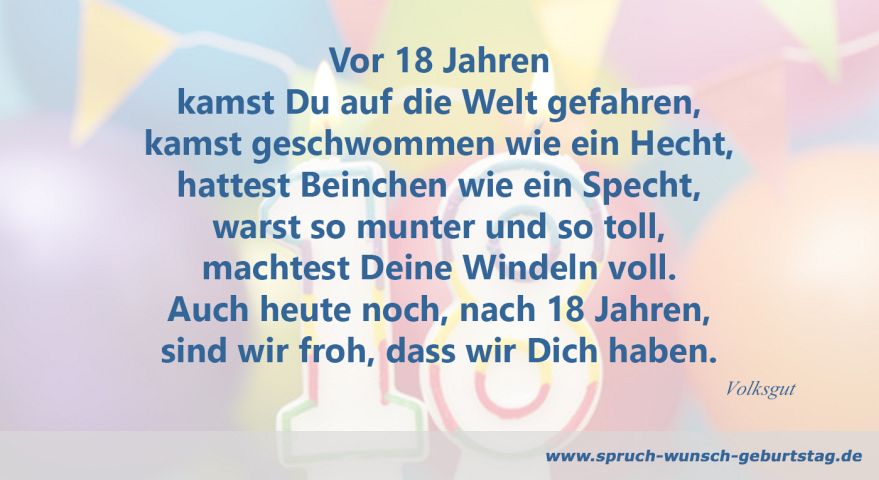 24 Geburtstagsw nsche Zum 18 Geburtstag Sohn