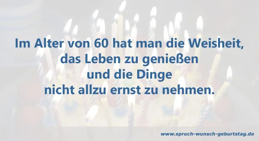 Im Alter von 60 Jahren