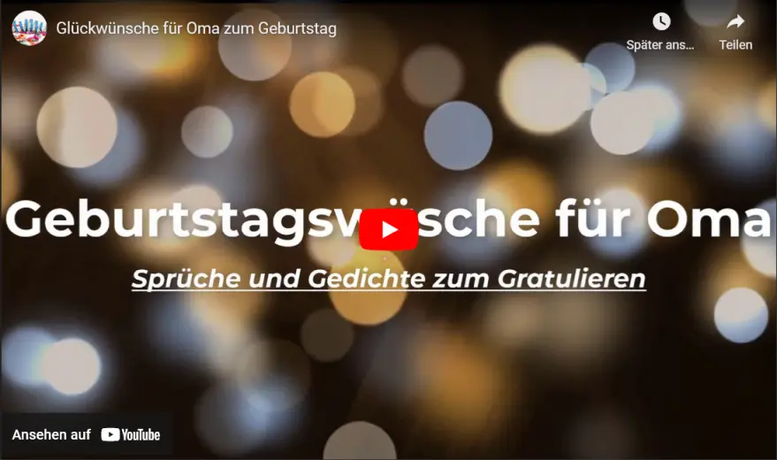 Video 10 Glückwünsche für die Oma