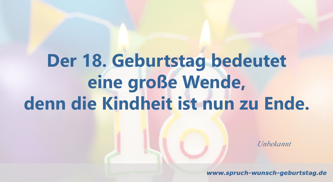 Kurzer Spruch 18. Geburtstag