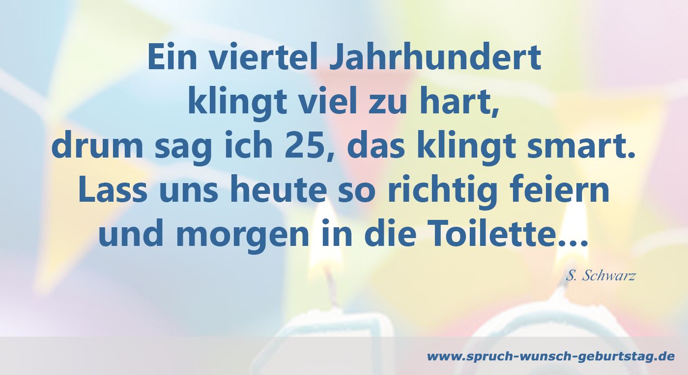 25. Geburtstag richtig feiern