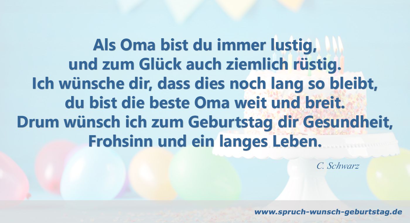 Lustiger Spruch Oma Geburtstag