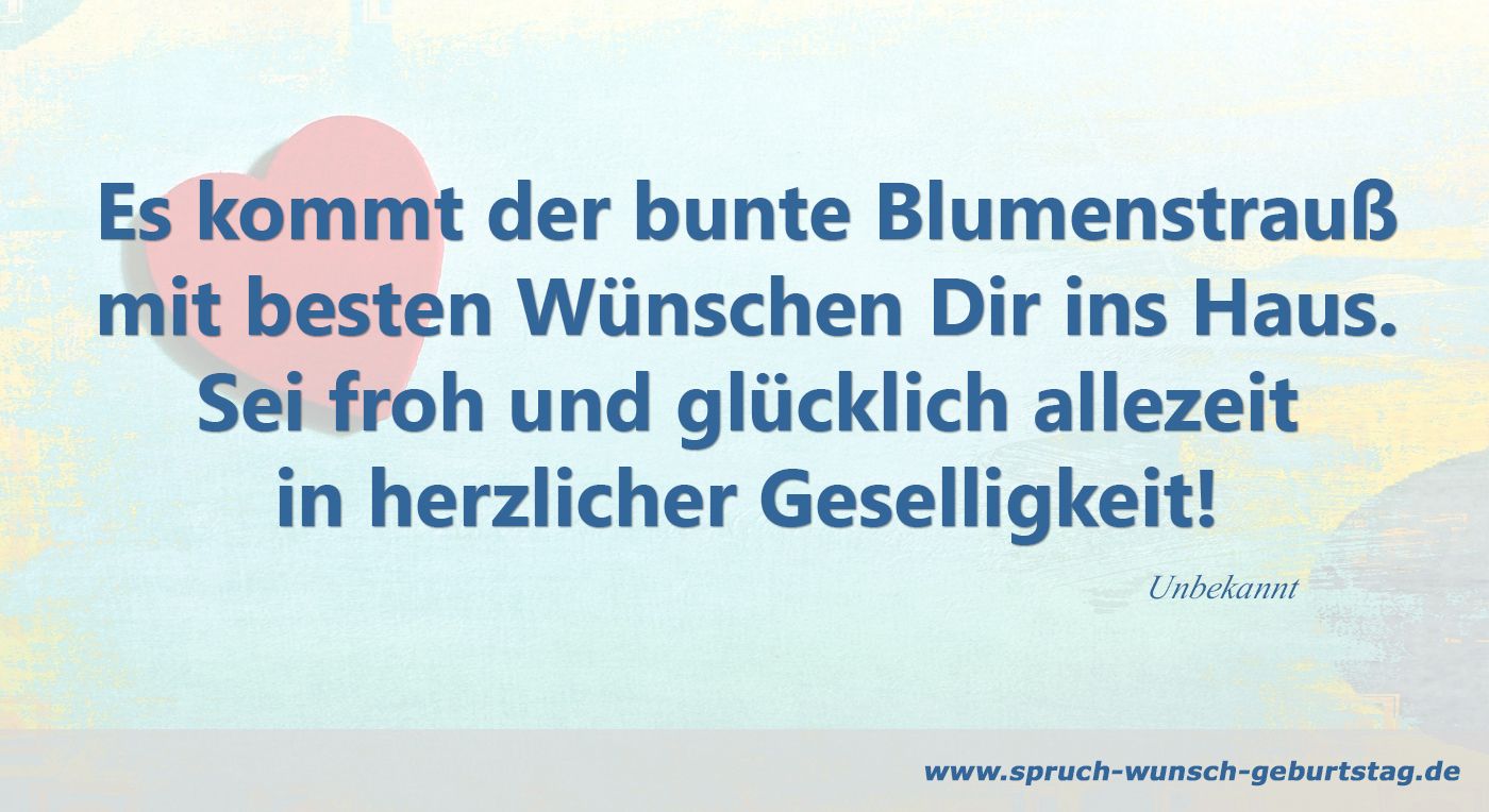 Bunter Blumenstrauß Spruch Geburtstag