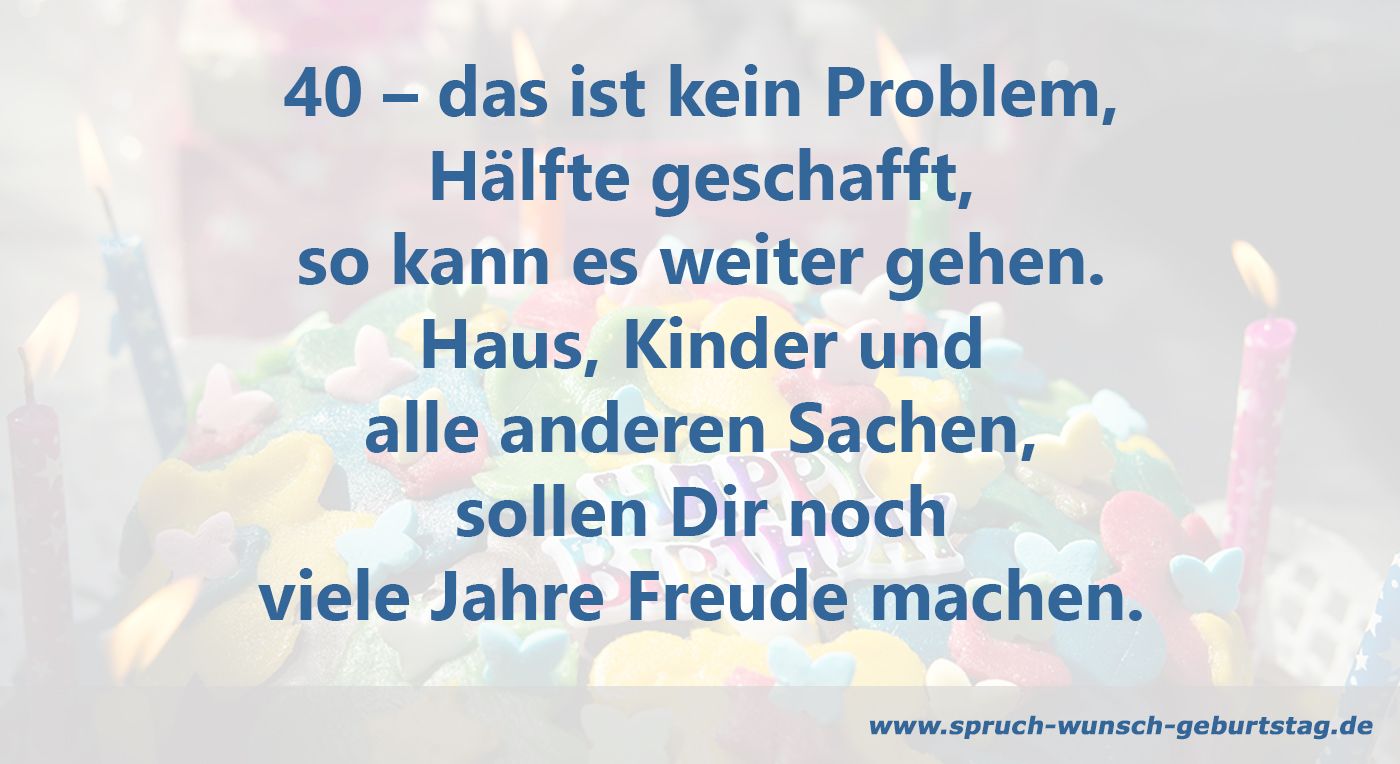 Gedicht 40. Geburtstag