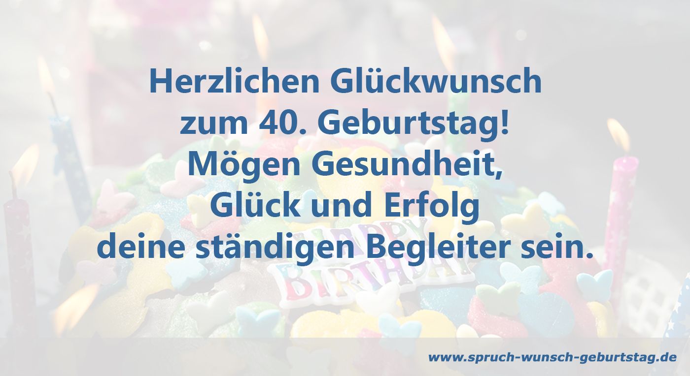 Glückwunsch zum 40. Geburtstag