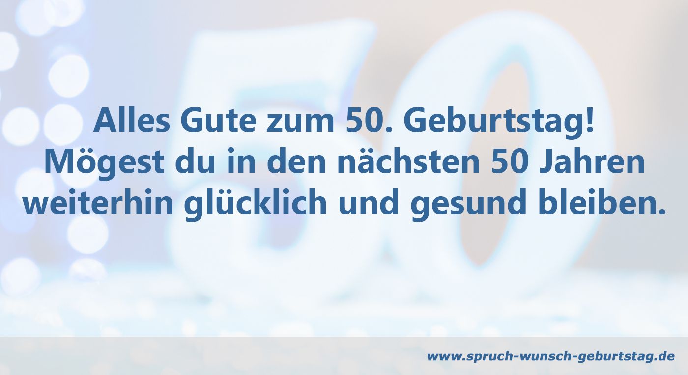 Glückwünsche zum 50. Geburtstag