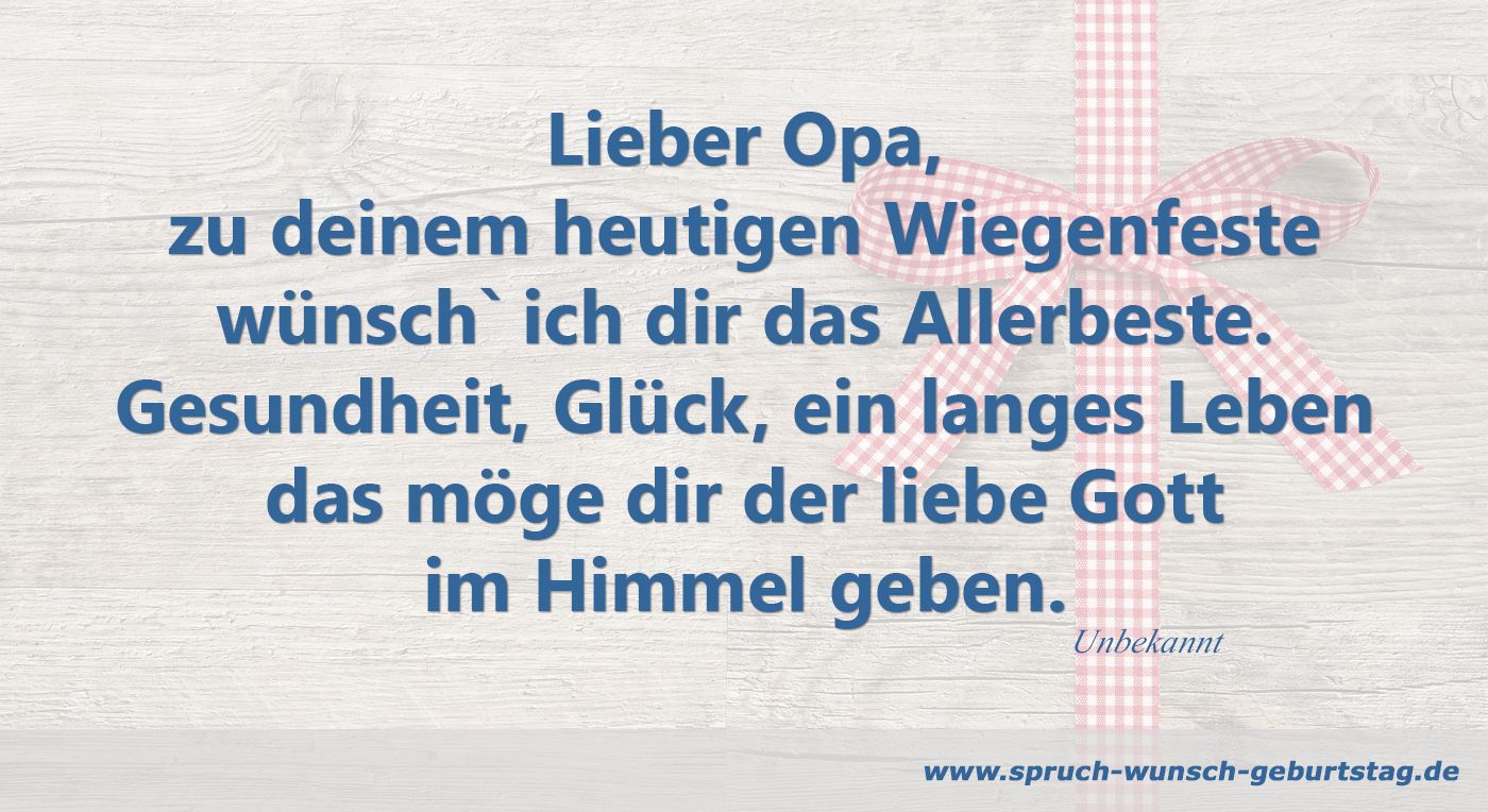 Glückwunsch Wiegenfest