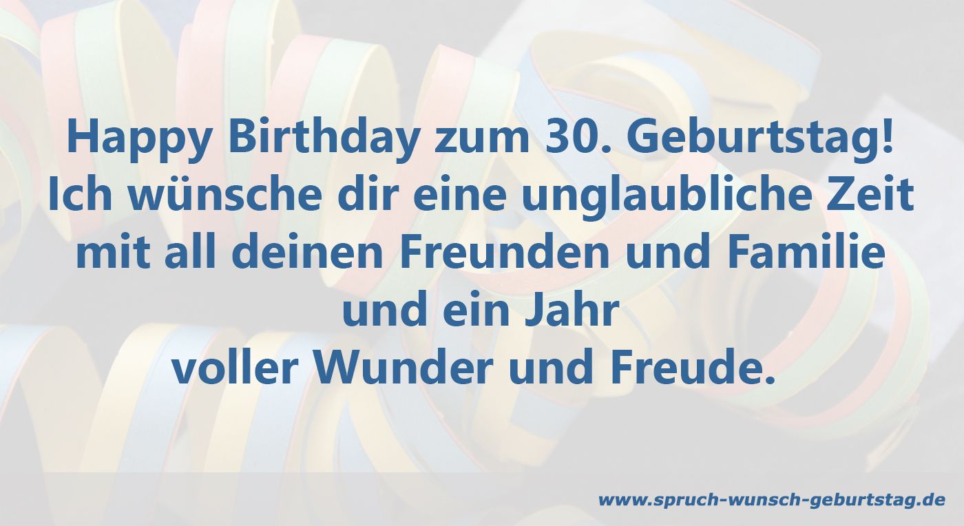 Happy Birthday 30 Jahre