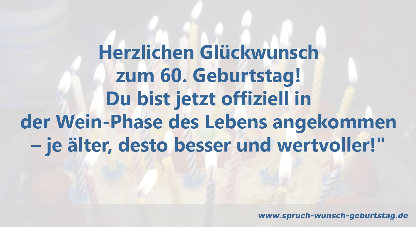 Herzlichen Glückwunsch zum 60. Geburtstag