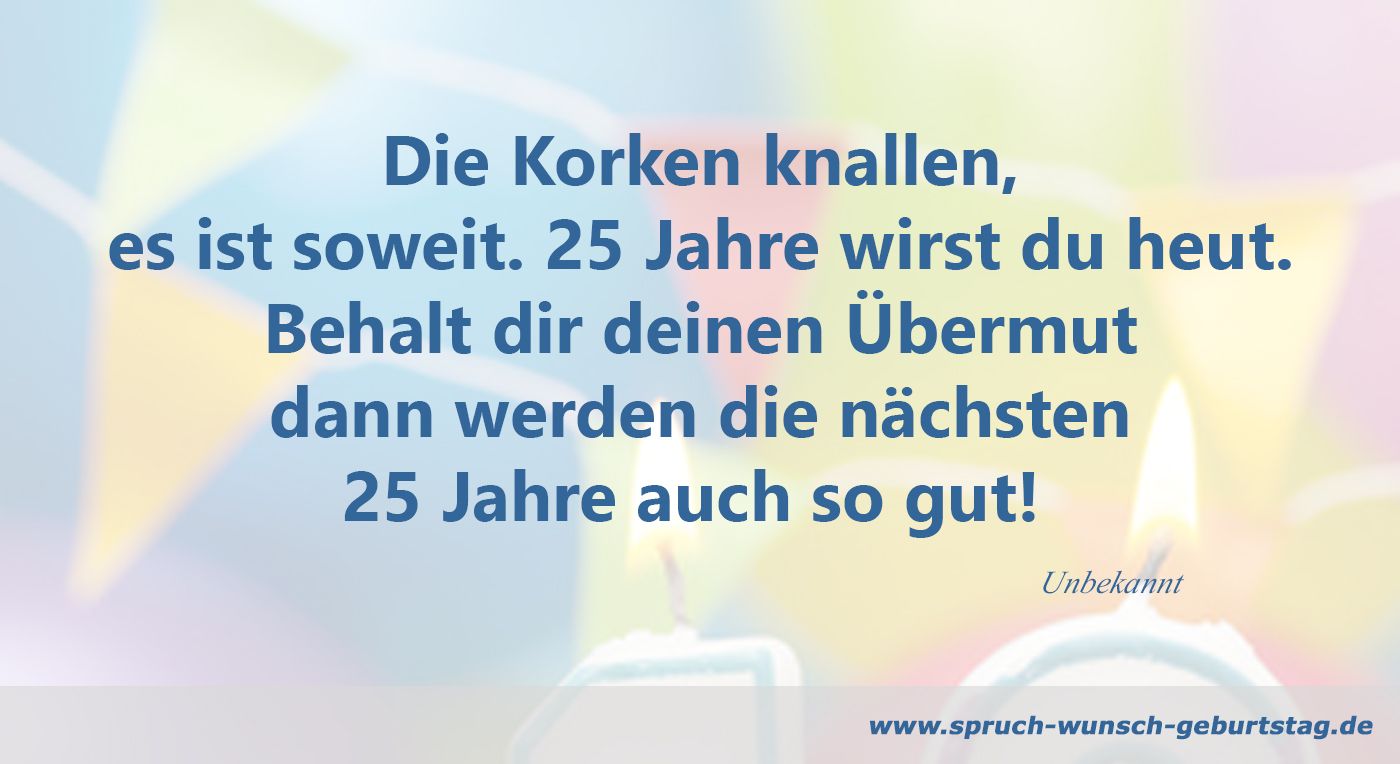 25. Geburtstag Korken knallen lassen