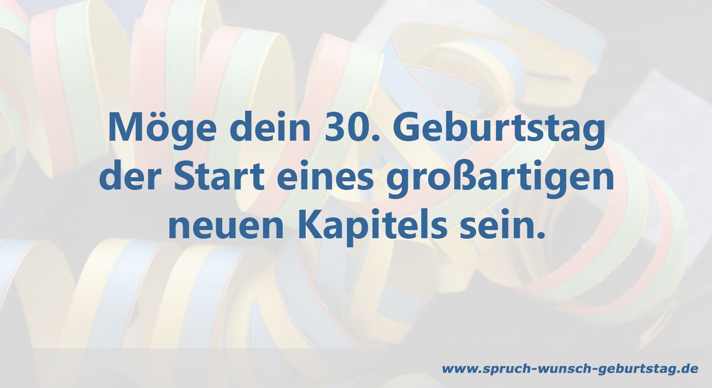 Neuer Start zum 30.