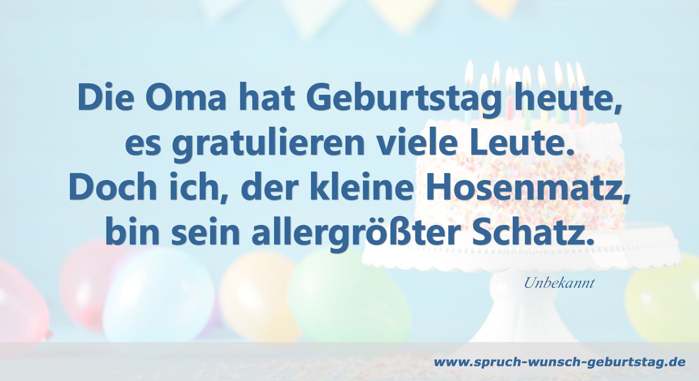 Oma hat Geburtstag heute