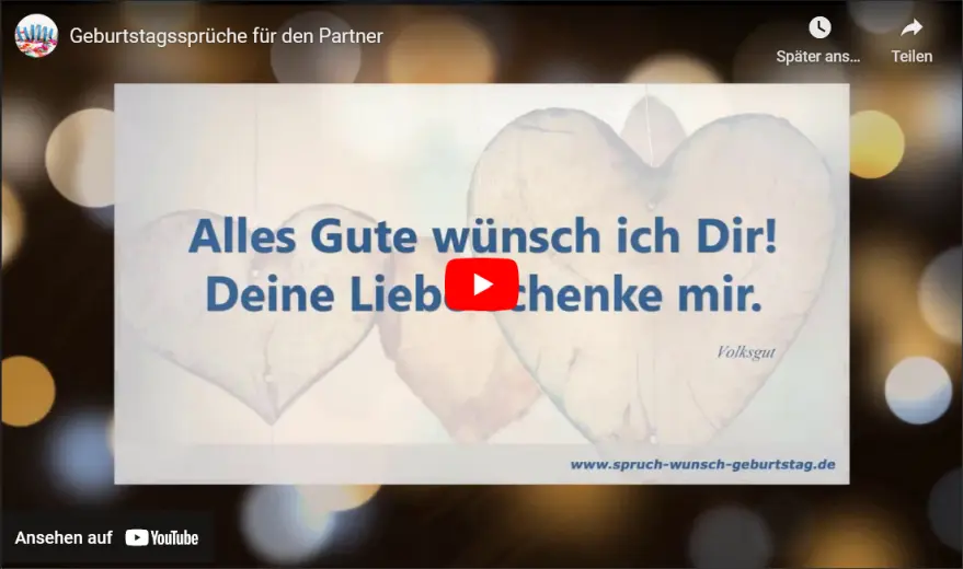 Video Geburtstagssprüche für den Partner