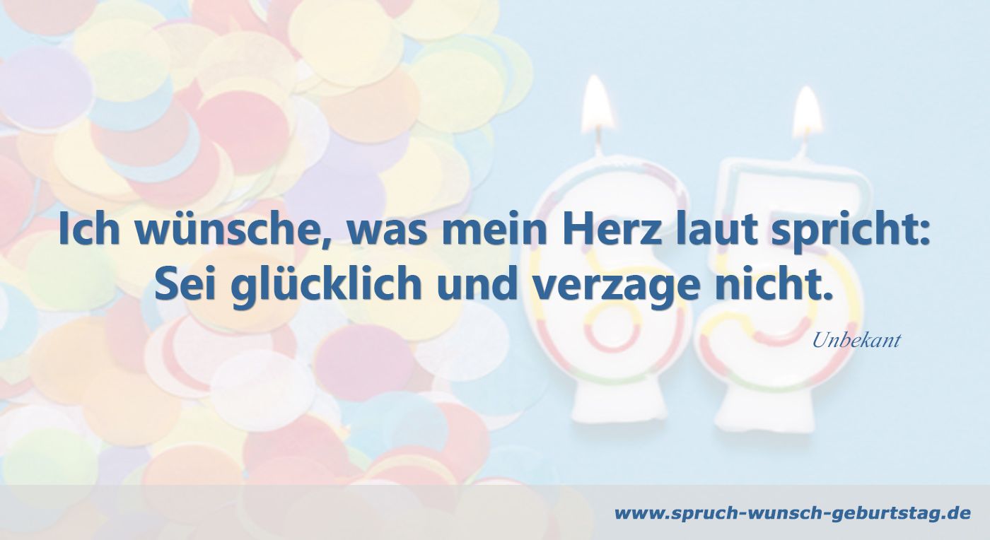 Wünsche zum 65. Geburtstag