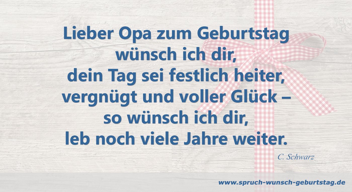 Glückwunsch Opa zum Geburtstag