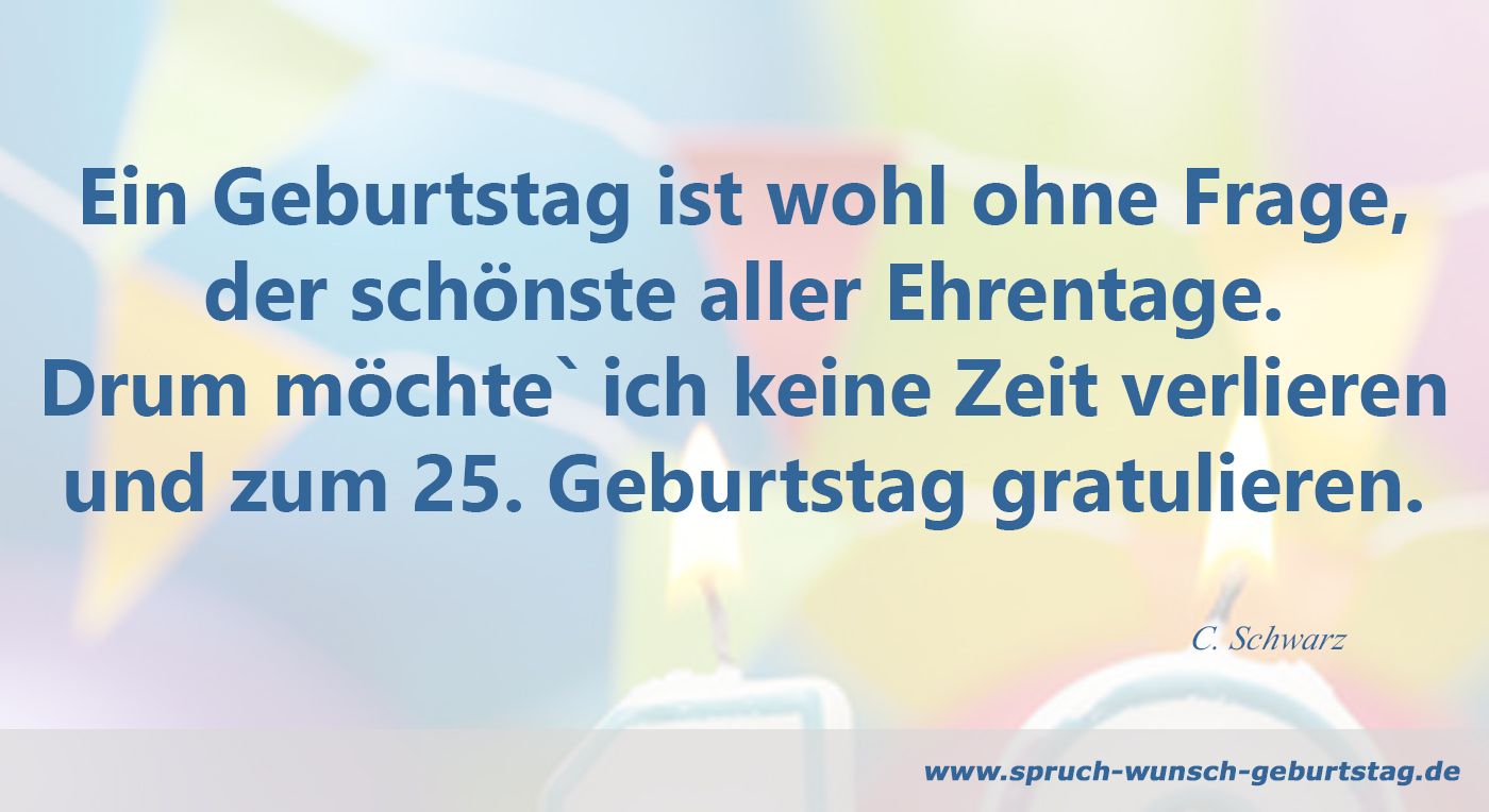 zum 25. Gratulieren