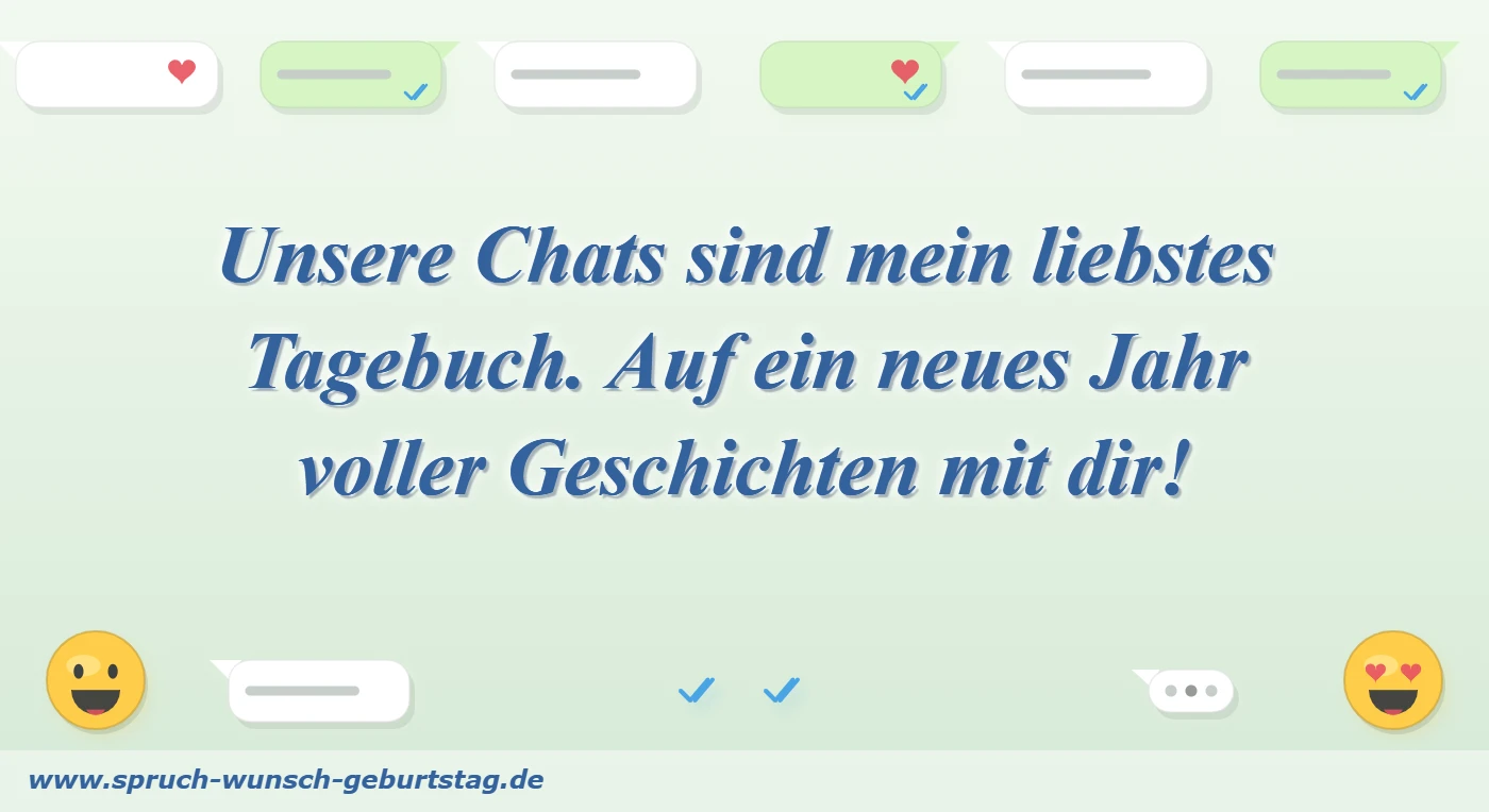 Unsere Chats sind mein liebstes Tagebuch. Auf ein neues Jahr voller Geschichten mit dir!