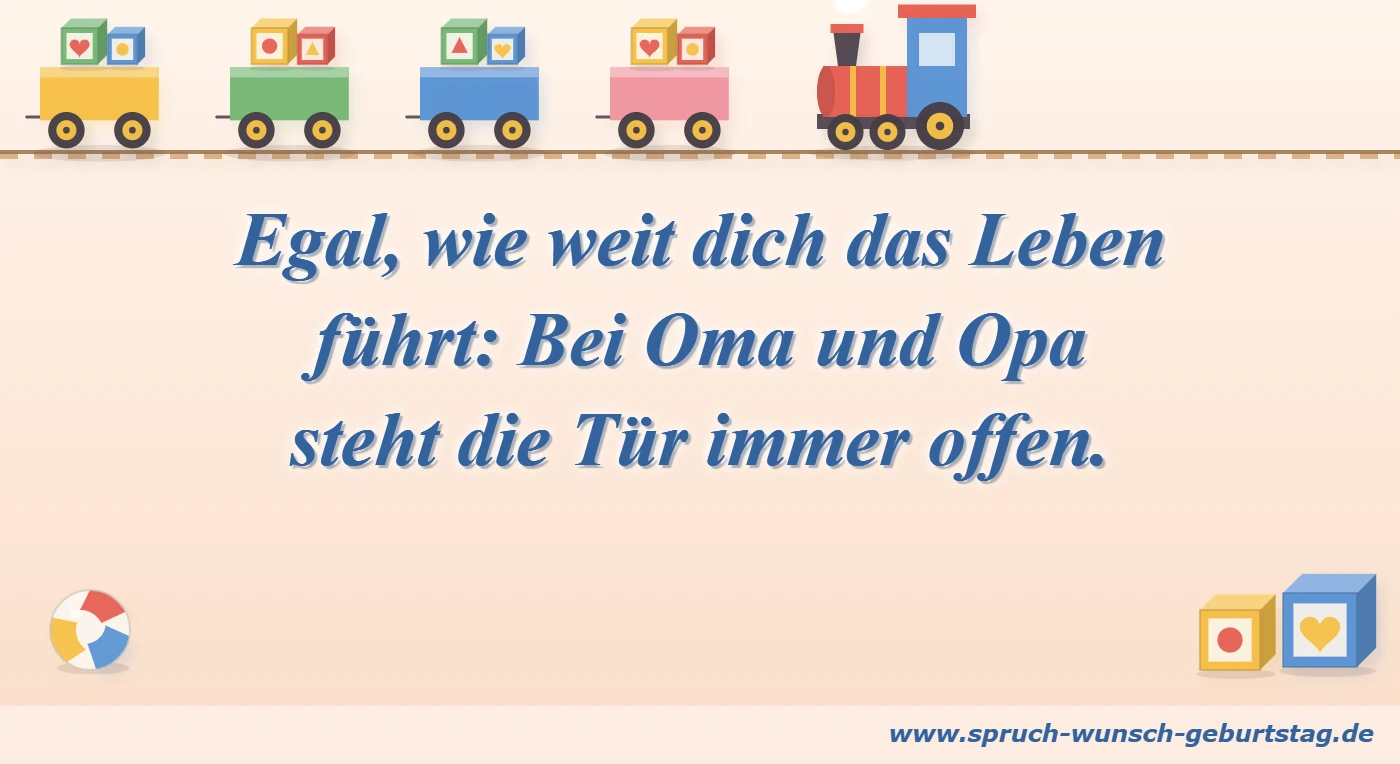 Geburtstagswünsche für Enkel 7 Bei Oma und Opa steht die Tür immer offen – Geburtstagswunsch für Enkel